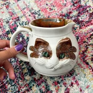 Ceramic Cat Mug with Spout Handmade Gift Coffee